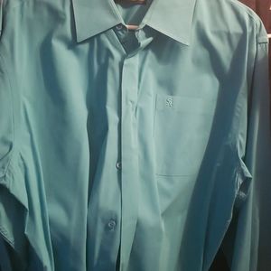 Men's Teal dress shirt cuffed